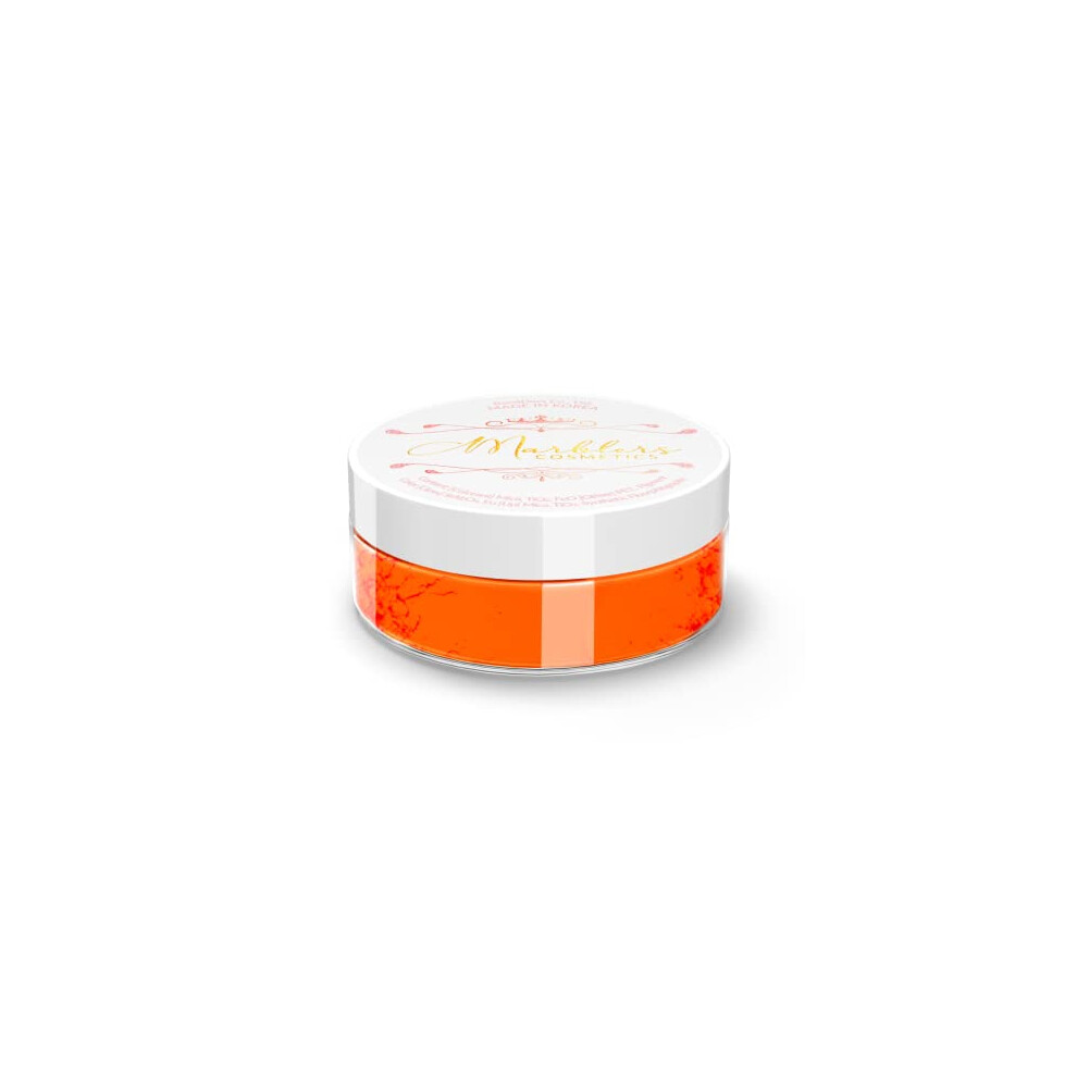 Marblers Cosmetic Grade Fluorescent Mica Powder [Neon Orange] 0.11Oz (3G) | Matte | Non-Toxic | Vegan | Cruelty-Free | Eyeshadow, Nail Polish, Nail