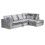 (Silver, 5 Seater Right Hand Facing Corner) Crystal Crushed Velvet Full Back Corner Sofa Range 1