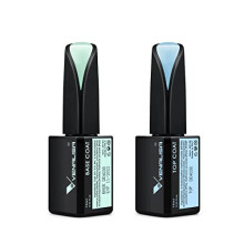 VENALISA 2pcs 15ml Gel Nail Polish No Wipe Gel Top and Base Coat Set Clear Nail Polish Gloss Shiny Long Lasting Gel Polish Set