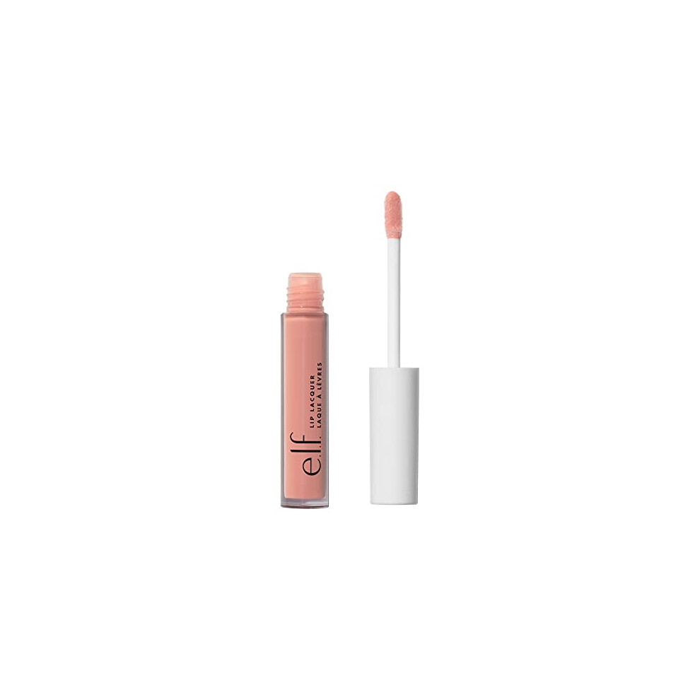 e.l.f. Lip Lacquer, Nourishing, Non-Sticky Ultra-Shine Lip Gloss With Sheer Colour, Infused With Vitamins A & E, Vegan & Cruelty-Free, Whisper Pink