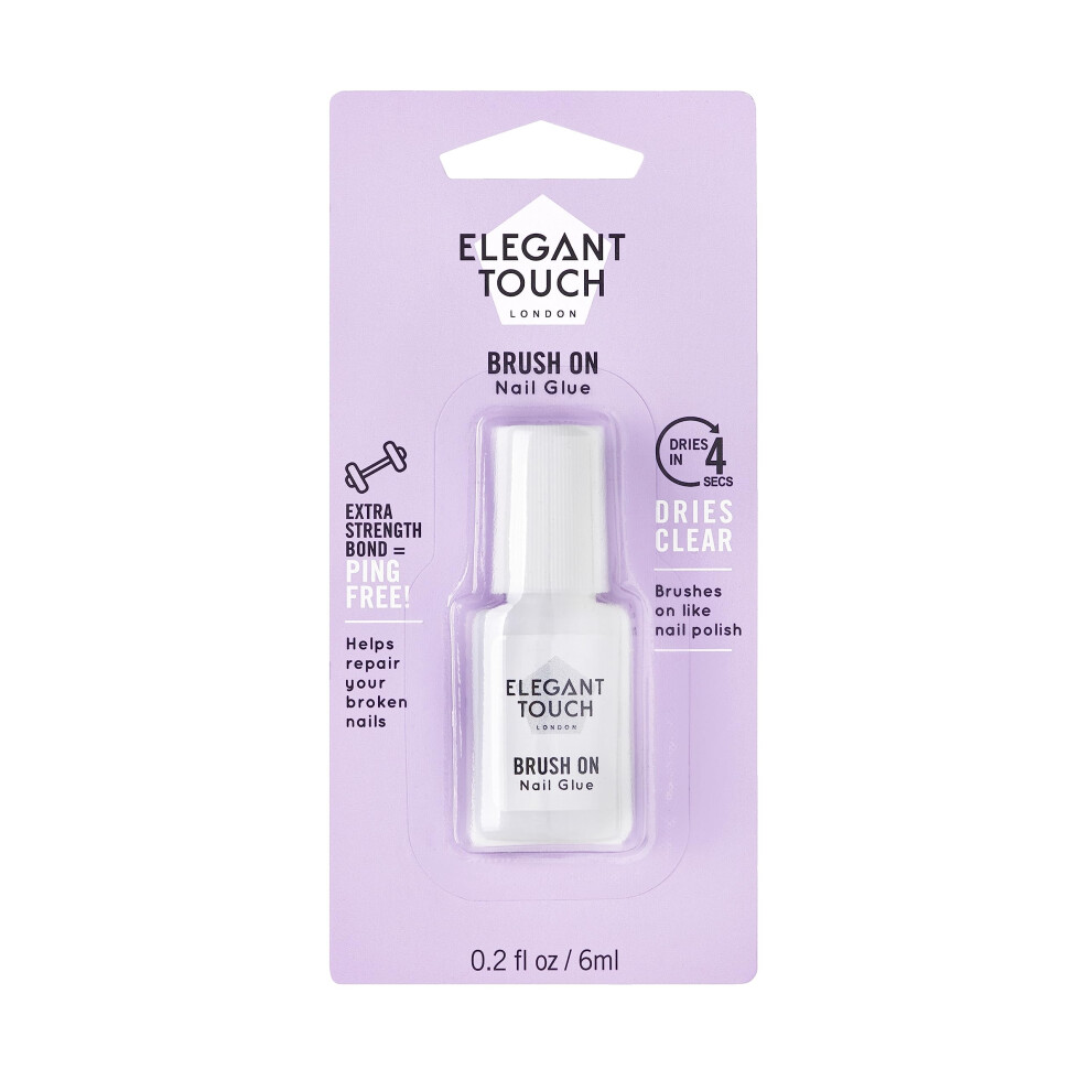 Elegant Touch Brush On Nail Glue Clear 6ml