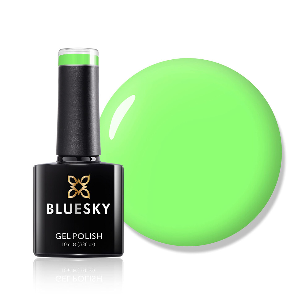 Bluesky Green Gel Nail Polish, Lime Neon02, Bright, Lime, Neon Long Lasting, Chip Resistant, 10 Ml (Requires Drying Under Uv Led Lamp)