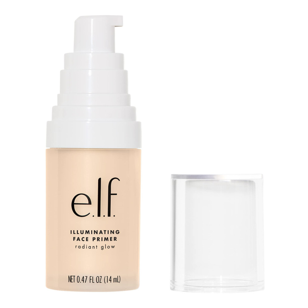 e.l.f. Illuminating Face Primer, Silky Makeup Primer For Creating A Radiant Glow, Fills In Fine Lines & Refines Complexion, Small, 0.47 Oz