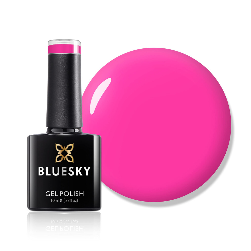 Bluesky Gel Nail Polish, Cherise Neon06, Bright, Colour, Hot, Neon, Pink, Long Lasting, Chip Resistant, 10 ml (Requires Drying Under UV LED Lamp)