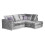 (Silver, 4 Seater Right Hand Facing Corner) Crystal Crushed Velvet Full Back Corner Sofa Range 1