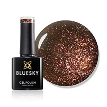 Bluesky Gel Nail Polish, Frosty Chocolate Jq11, Brown, Chocolate, Dark, Glitter, Long Lasting, Chip Resistant, 10 ml (Requires Drying Under UV LED