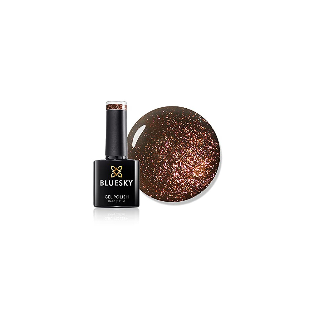 Bluesky Gel Nail Polish, Frosty Chocolate Jq11, Brown, Chocolate, Dark, Glitter, Long Lasting, Chip Resistant, 10 ml (Requires Drying Under UV LED