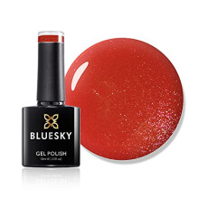Bluesky Gel Nail Polish, Watermelon Lady A004, Bright, Burnt Orange, Glitter, Red, Long Lasting, Chip Resistant, 10 ml (Requires Curing Under UV LED
