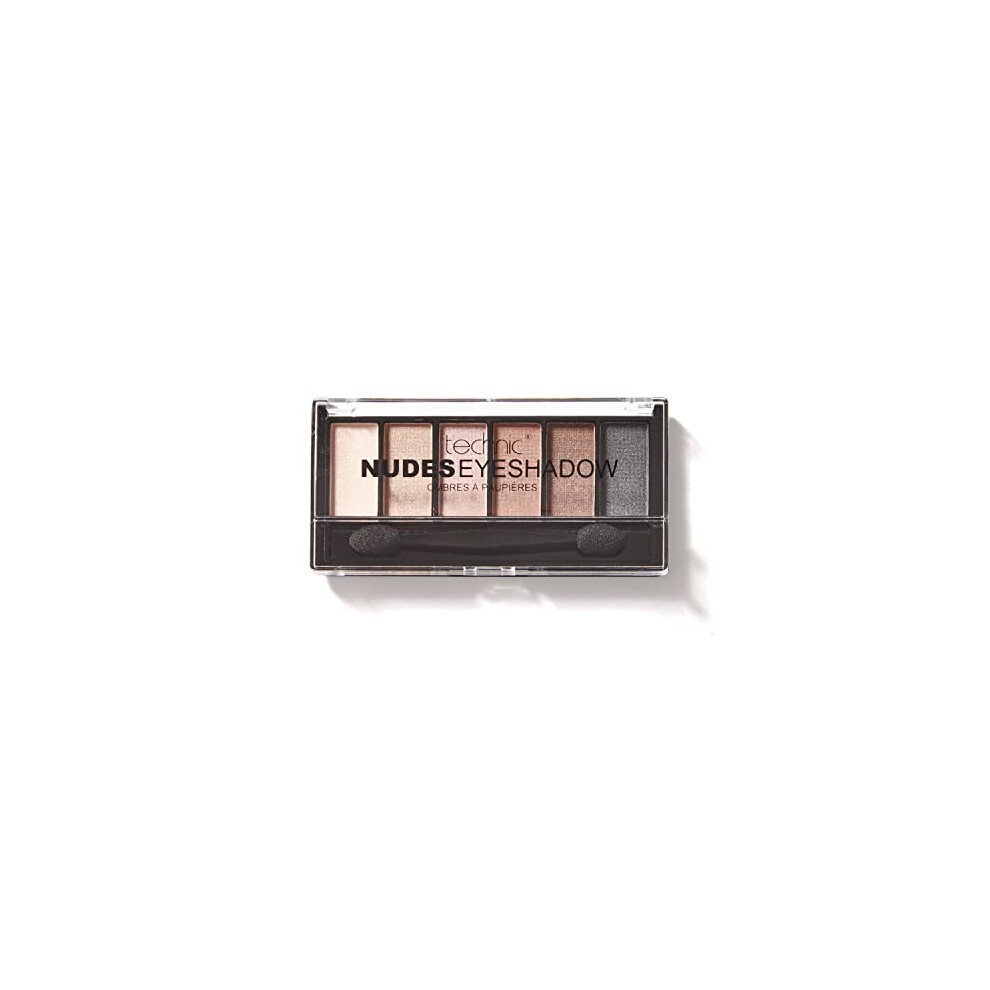 Technic Nudes Eyeshadow Palette - 6 Pigmented, Professional, Long Lasting & Blendable Shimmer Shades for a Natural, Glam Make-up Look. Nude Shades