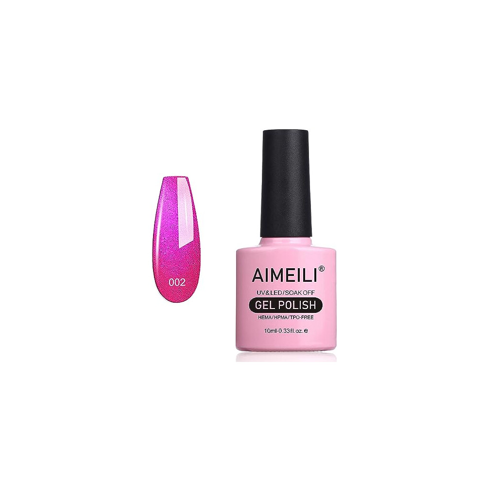 Aimeili Red Gel Nail Polish Shimmer Soak Off Uv Led Gel Varnish - Tutti Fruiti (002) 10Ml