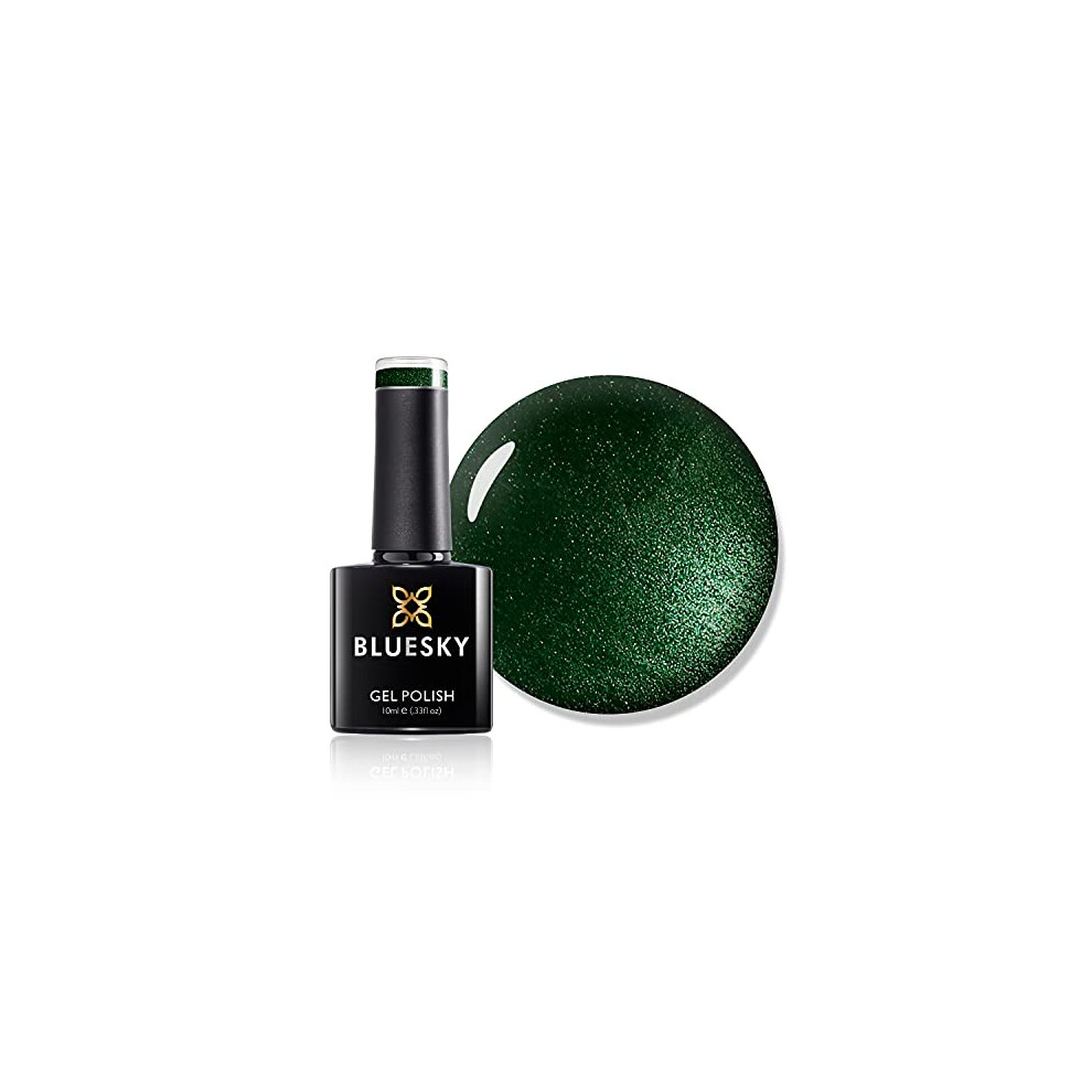 Bluesky Gel Nail Polish, Dark Green Sparkle 80541, Dark, Dark Green, Glitter, Green, Long Lasting, Chip Resistant, 10 ml (Requires Drying Under UV LED