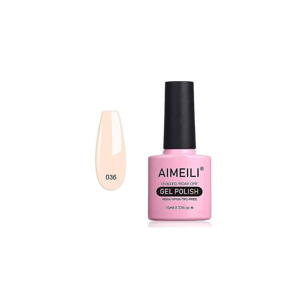 Aimeili Pink,Cream Soak Off Uv Led Gel Nail Polish - Nude Soft Pink (036) 10Ml