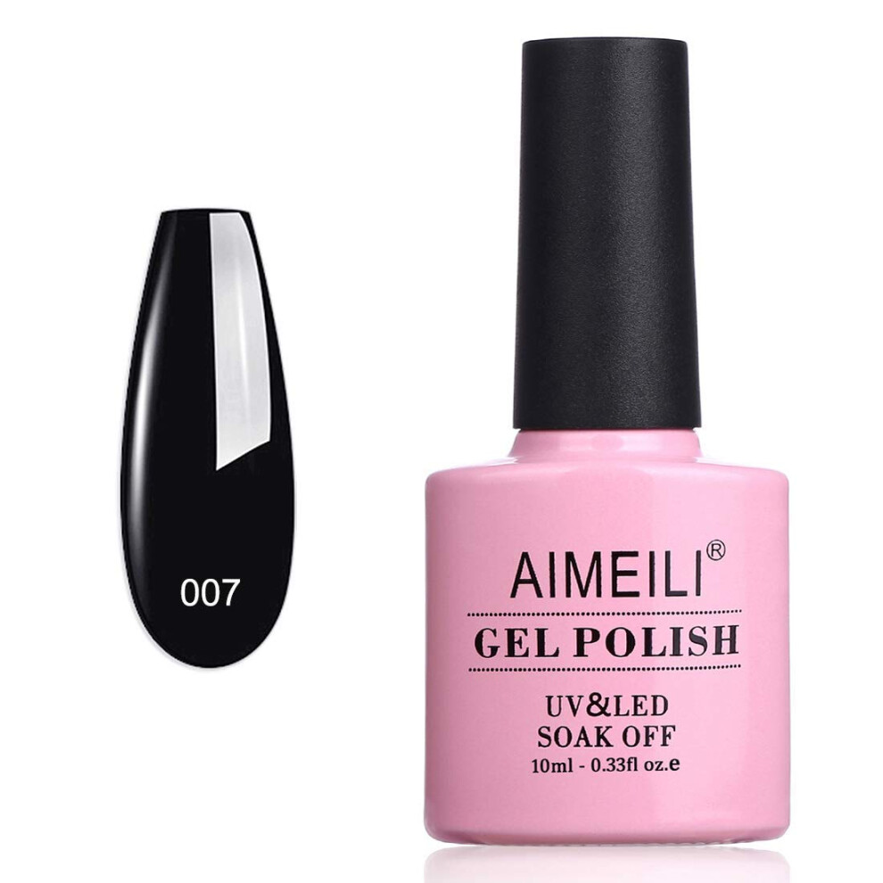 Aimeili Black Gel Nail Polish Uv Led Soak Off Nail Art Manicure Pedicure, Long Lasting - Pool (007) 10Ml