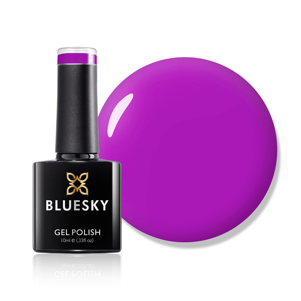 Bluesky Gel Nail Polish, Purple Pleasure Neon28, Long Lasting, Chip Resistant, 10 ml (Requires Drying Under UV LED Lamp)