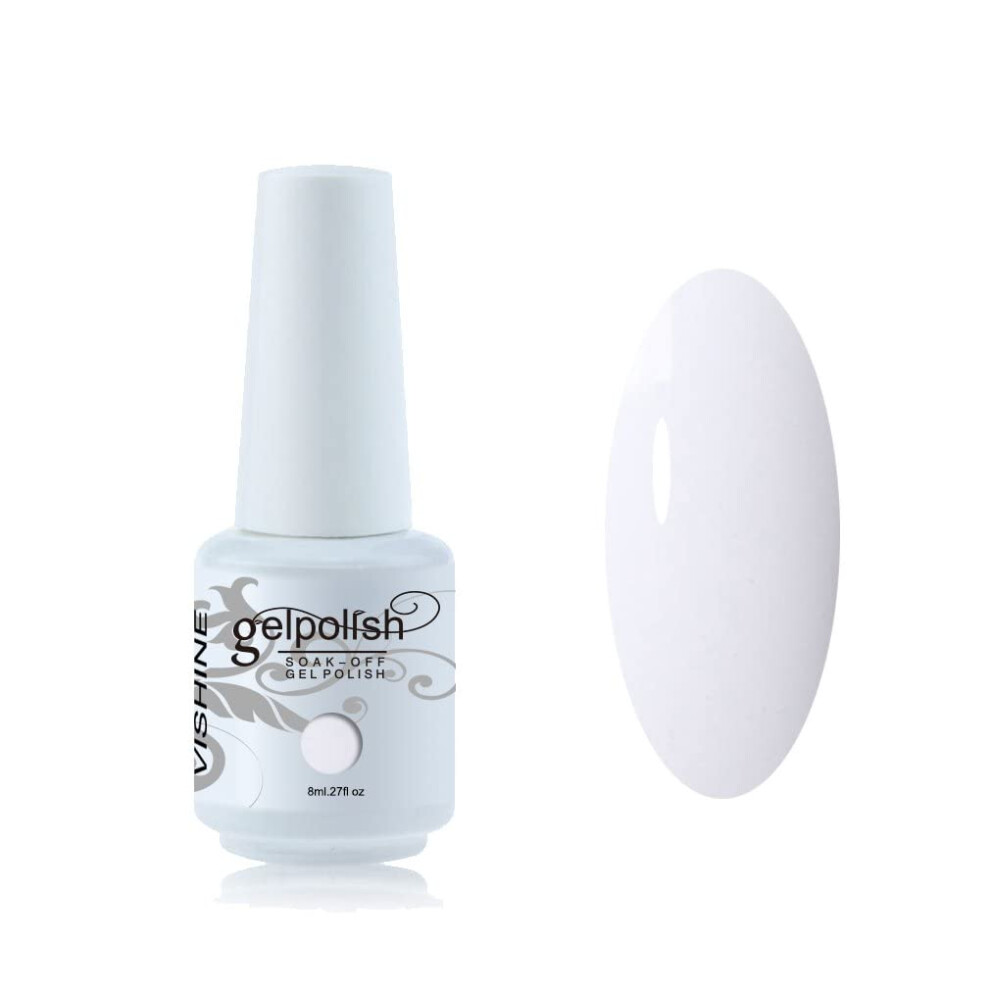 Vishine White 8Ml Gelpolish Uv Led Soak Off Varnish Color Gel Nail Polish Manicure Salon Clear #1433