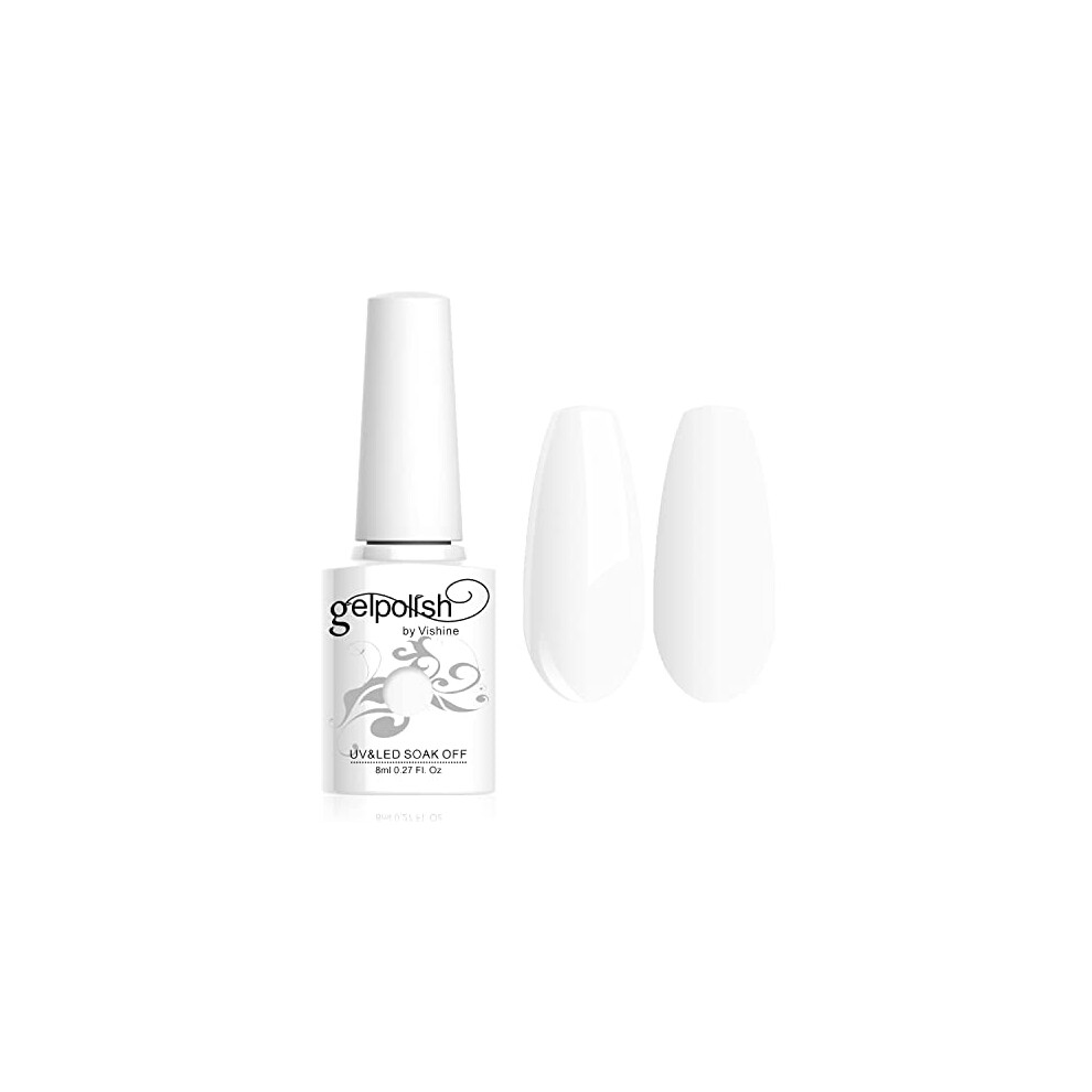 Vishine White Soak-Off Uv Led Gel Polish Nail Art Manicure 8Ml Lacquer #020
