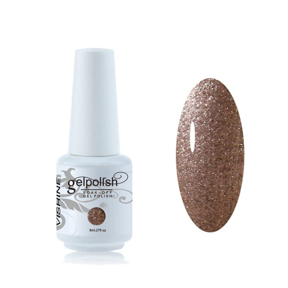Vishine Gold 8Ml Gelpolish Gel Nail Polish Lacquer Shiny Color Soak Off Uv Led Manicure #1591