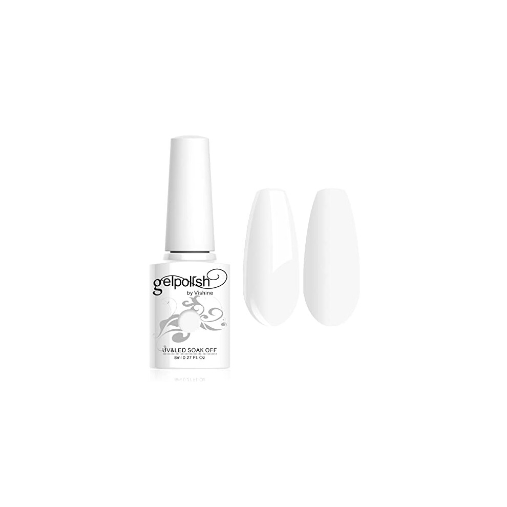 Vishine White 8Ml Gelpolish Manicure Salon Uv Led Soak Off Gel Nail Polish Varnish Color French #1323