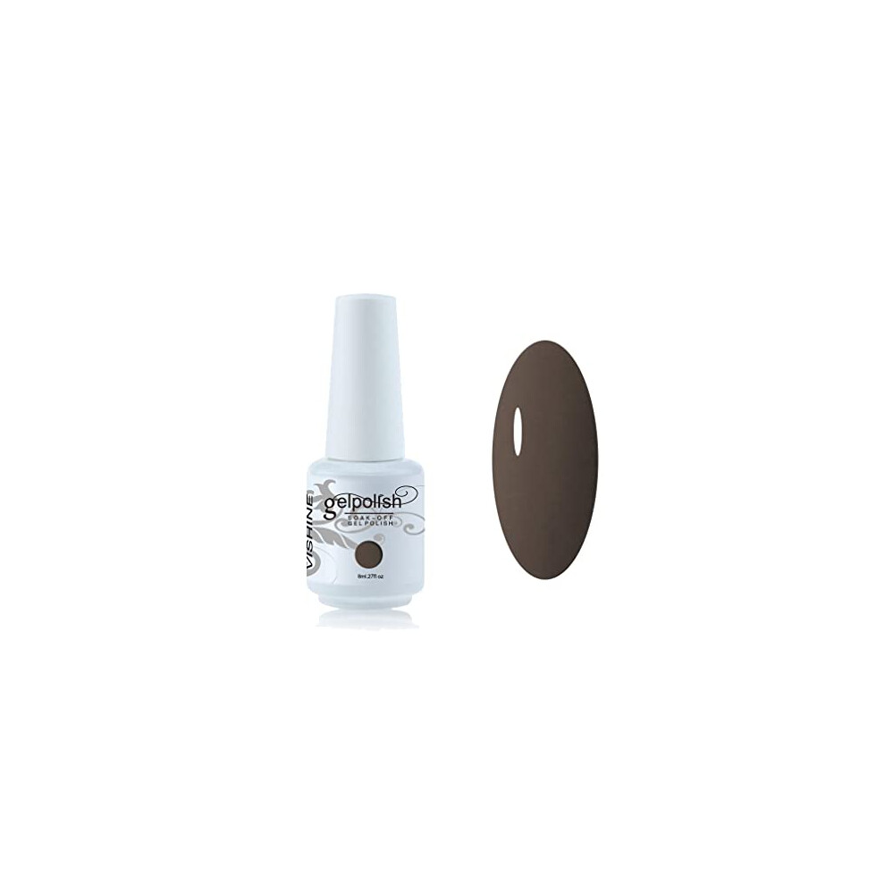 Vishine Brown 8Ml Gelpolish Lacquer Shiny Color Soak Off Uv Led Gel Nail Polish Manicure Greyish #1541
