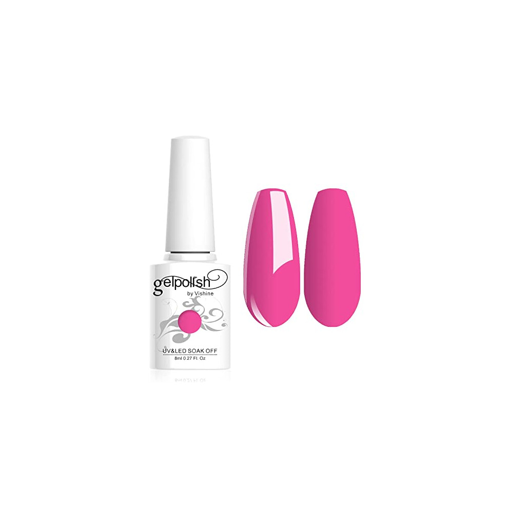 Vishine Pink 8Ml Gelpolish Lacquer Shiny Color Soak Off Uv Led Gel Nail Polish Manicure #1530