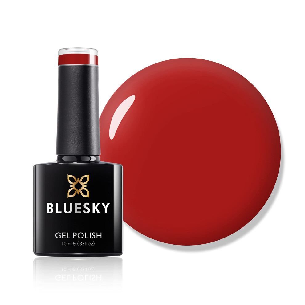 Bluesky Gel Nail Polish, Red Pastel A019, Bright, Red, Scarlet, Long Lasting, Chip Resistant, 10 ml (Requires Drying Under UV LED Lamp)