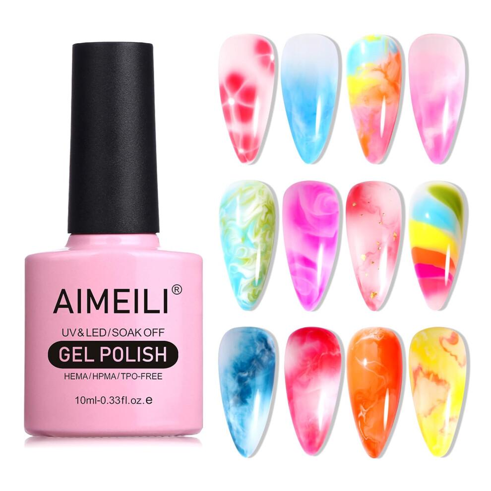 Aimeili Clear Blooming Gel Nail Polish, Uv Led Blossom Gel Polish, Nail Blooming Gel For Nail Decoration, Spreading Effect, Nail Painting Nail Art