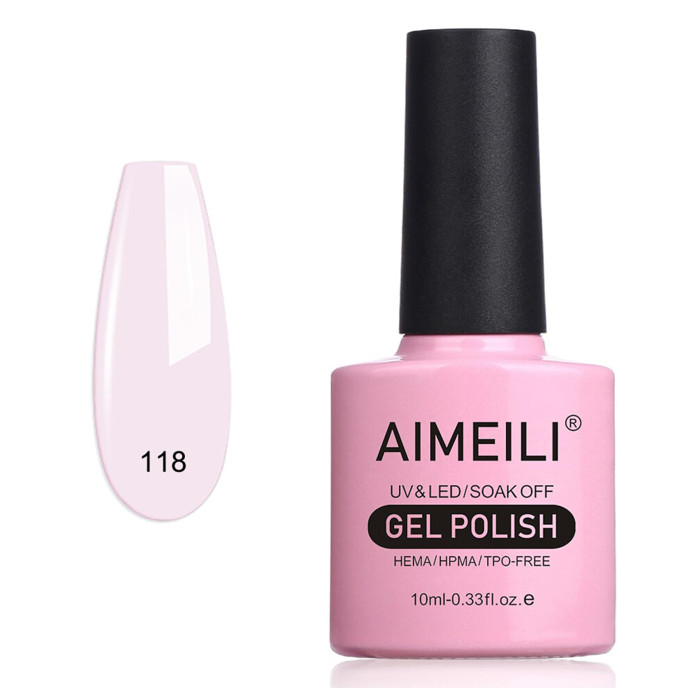 Aimeili Pink Soak Off Uv Led Light Gel Nail Polish - Gardenia Jasminoides Ellis (118) 10Ml