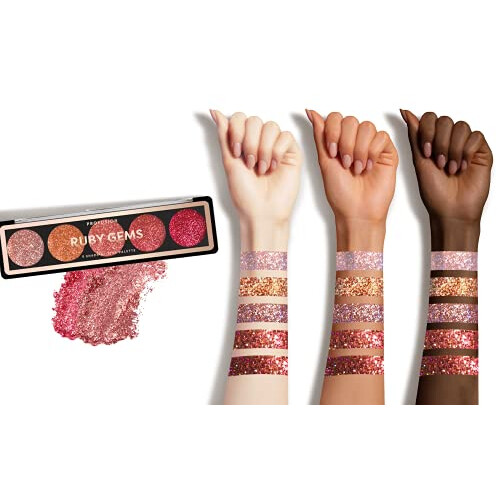 Profusion Cosmetics Ruby Gems 5 Shade Glitter Eyeshadow Palette 2