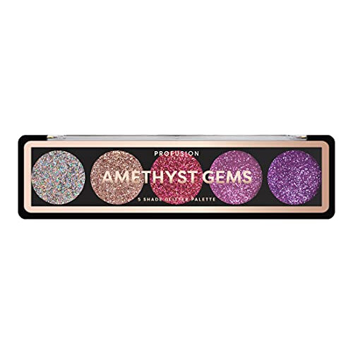 Profusion Cosmetics Amethyst Gems 5 Shade Glitter Eyeshadow Palette