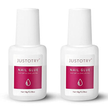 JUSTOTRY 2 Pcs Professional Strong Nail Glue for Acrylic Tips Extra Strong and Press on Nails Long Lasting - Fast Bond & Super Strong Acrylic Nail