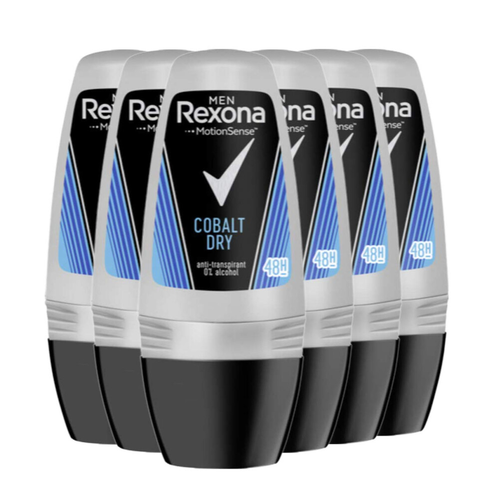 Rexona Men's Cobalt Roll-On Deodorant 6 X 50 Ml