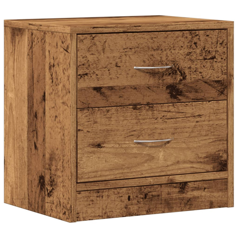 Vidaxl (Old Wood, 1 Pcs) 1/2X Bedside Cabinet Chipboard Nightstands Storage Unit Black/White