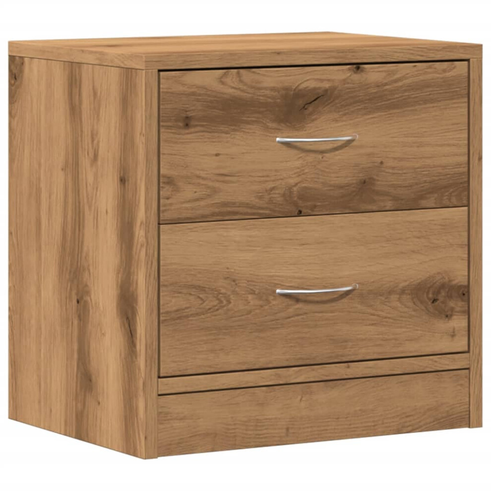 Vidaxl (Artisan Oak, 1 Pcs) 1/2X Bedside Cabinet Chipboard Nightstands Storage Unit Black/White