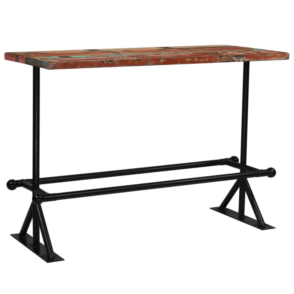 (150 x 70 x 107 cm) vidaXL Bar Table Kitchen Dining Room Table Multicolour Solid Reclaimed Wood