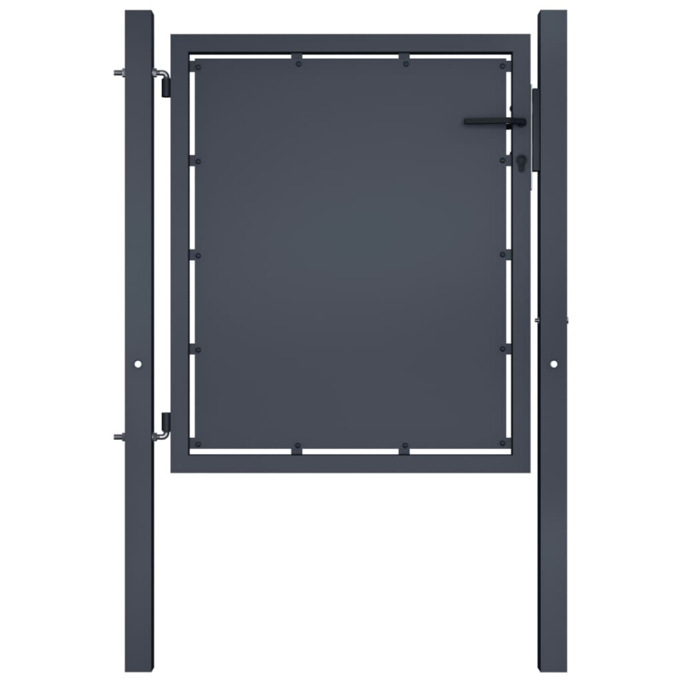 (100 x 75 cm) vidaXL Garden Gate Steel Anthracite Outdoor Fence Doors Patio Gate Multi Sizes