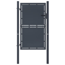 (100 x 200 cm) vidaXL Garden Gate Steel Anthracite Outdoor Fence Doors Patio Gate Multi Sizes