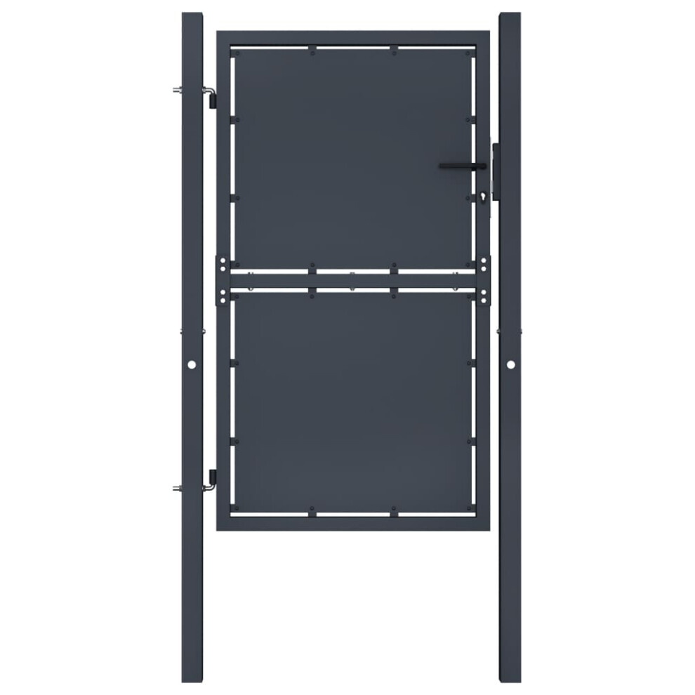 Photos - Other for Repair VidaXL Garden Gate Steel Anthracite Outdoor Fence Doors Patio Gate Multi Sizes 144522 (100 x 200 cm)