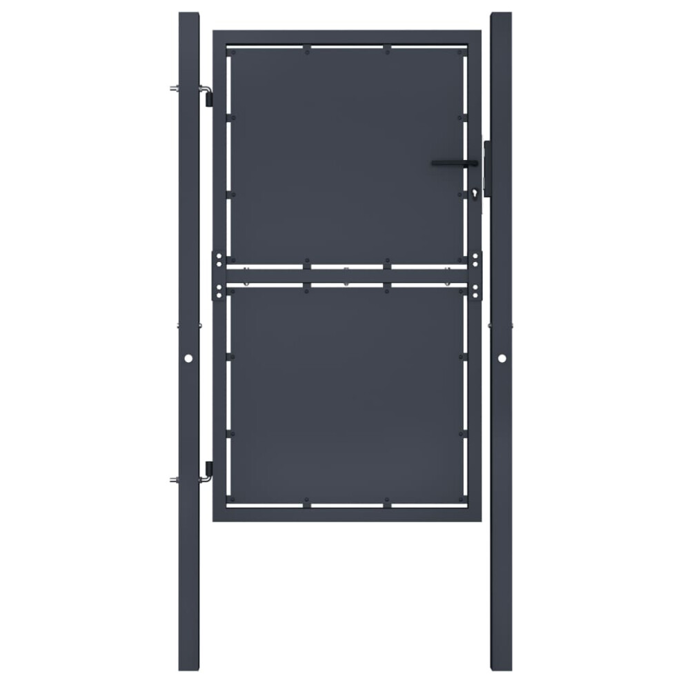 (100 x 150 cm) vidaXL Garden Gate Steel Anthracite Outdoor Fence Doors Patio Gate Multi Sizes