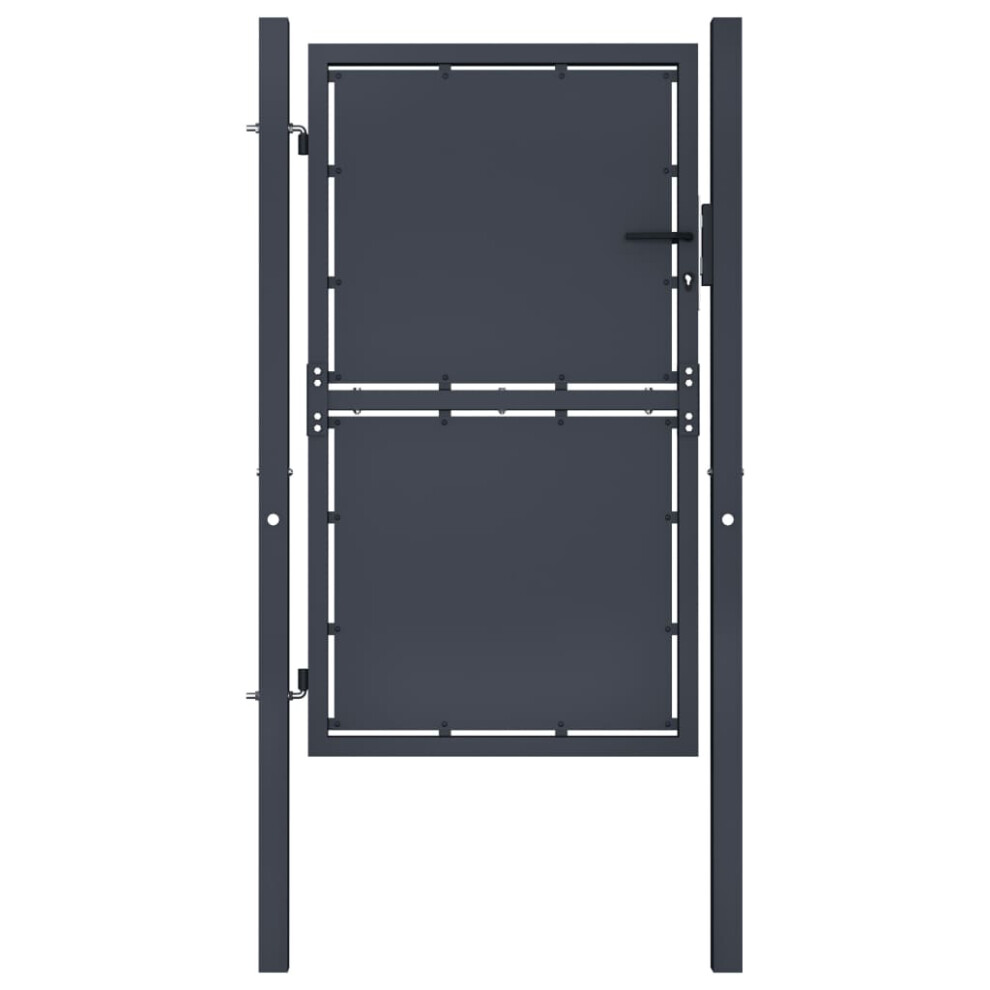 Vidaxl (100 X 150 Cm) Garden Gate Steel Anthracite Outdoor Fence Doors Patio Gate Multi Sizes