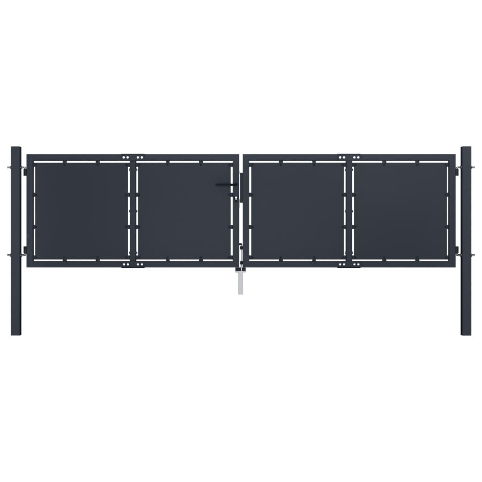 Photos - Other for Repair VidaXL   Garden Gate Steel Anthracite Outdoor Fence Doors Patio Gate Multi Sizes 144523 (300 x 75 cm)