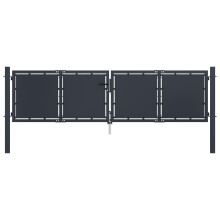 (300 x 100 cm) vidaXL Garden Gate Steel Anthracite Outdoor Fence Doors Patio Gate Multi Sizes