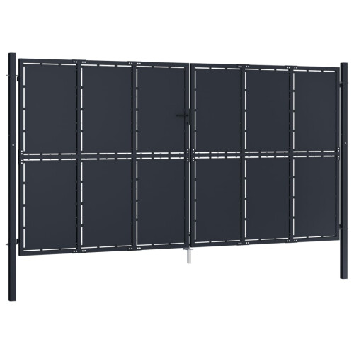 VidaXL vidaXL Gartentor aus Stahl 400 x 200 cm Anthrazit 1