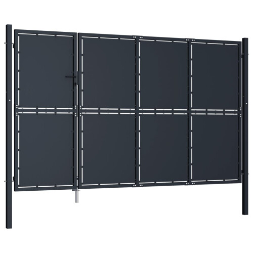 VidaXL vidaXL Gartentor aus Stahl 350 x 150 cm Anthrazit 1