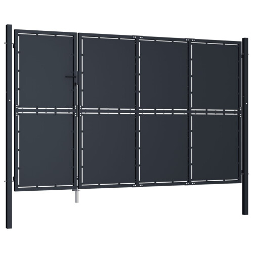 VidaXL vidaXL Gartentor aus Stahl 350 x 200 cm Anthrazit 1