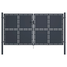 (300 x 200 cm) vidaXL Garden Gate Steel Anthracite Outdoor Fence Doors Patio Gate Multi Sizes