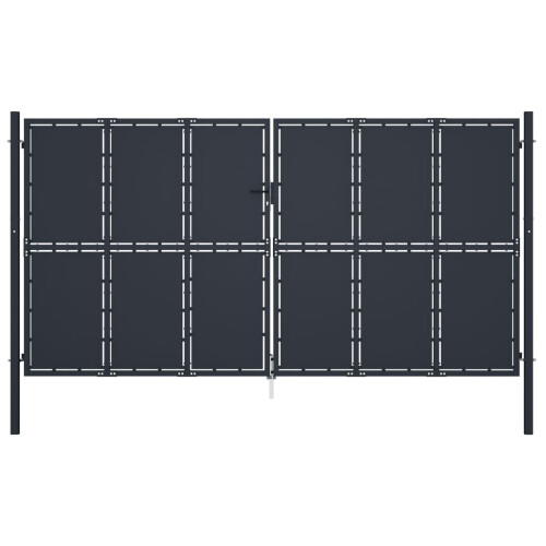 VidaXL vidaXL Gartentor aus Stahl 400 x 200 cm Anthrazit