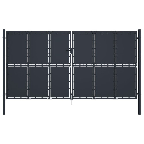 VidaXL vidaXL Gartentor aus Stahl 400 x 175 cm Anthrazit