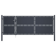 (350 x 125 cm) vidaXL Garden Gate Steel Anthracite Outdoor Fence Doors Patio Gate Multi Sizes