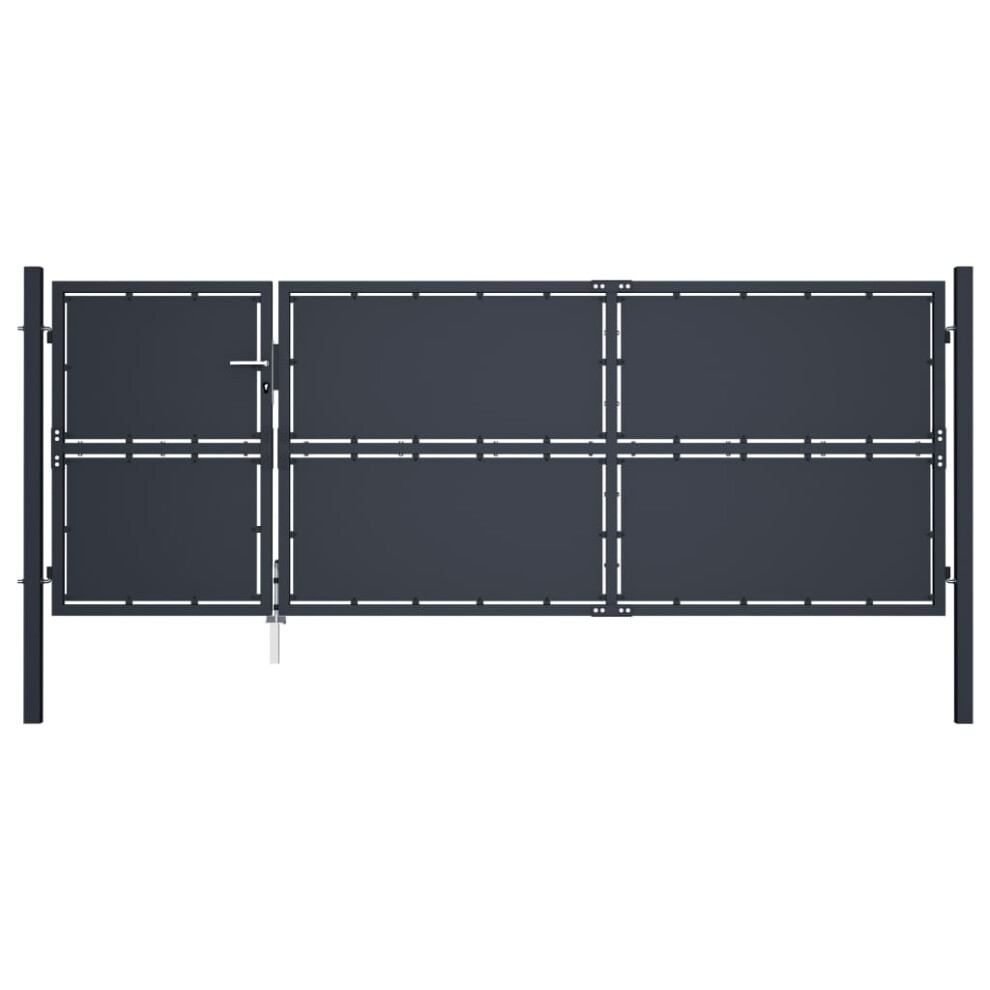 (350 x 125 cm) vidaXL Garden Gate Steel Anthracite Outdoor Fence Doors Patio Gate Multi Sizes