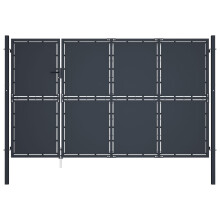 (350 x 175 cm) vidaXL Garden Gate Steel Anthracite Outdoor Fence Doors Patio Gate Multi Sizes